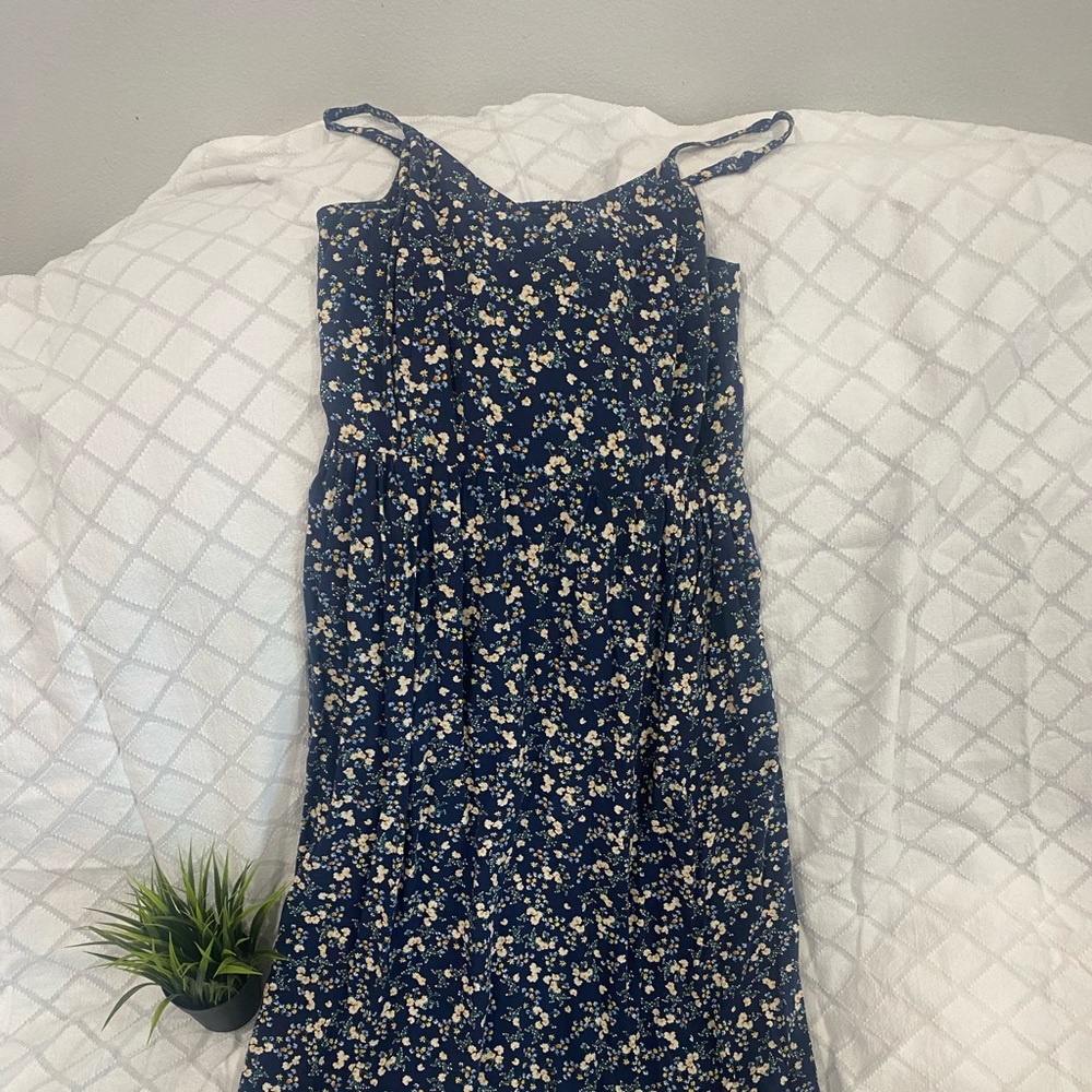 Old Navy Floral Midi Dress - Navy and White